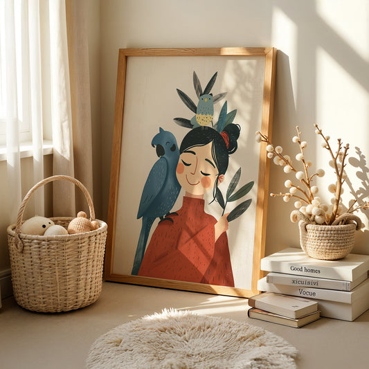 Boho Art Painting in a Lifestyle Setting