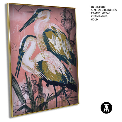 Artwork in Metal Champagne Gold Frame