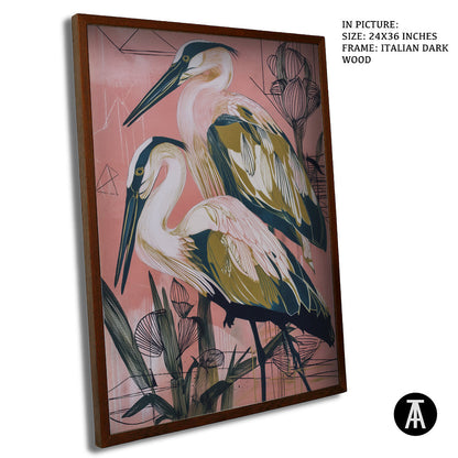 Artwork in Dark Wood Frame