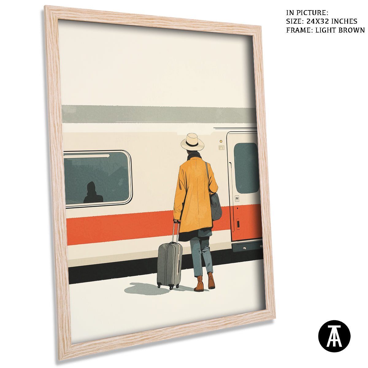 Artwork in Dark Brown Frame
