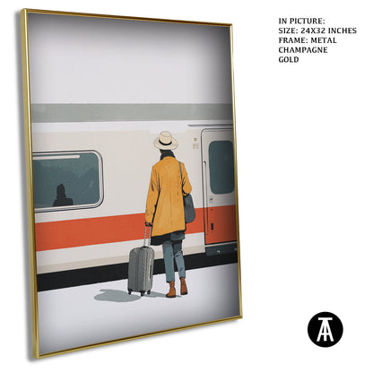 Artwork in Light Brown Frame
