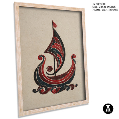 Artwork in Light Brown Frame