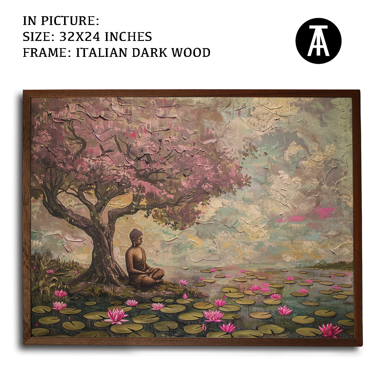 Artwork in Dark Wood Frame