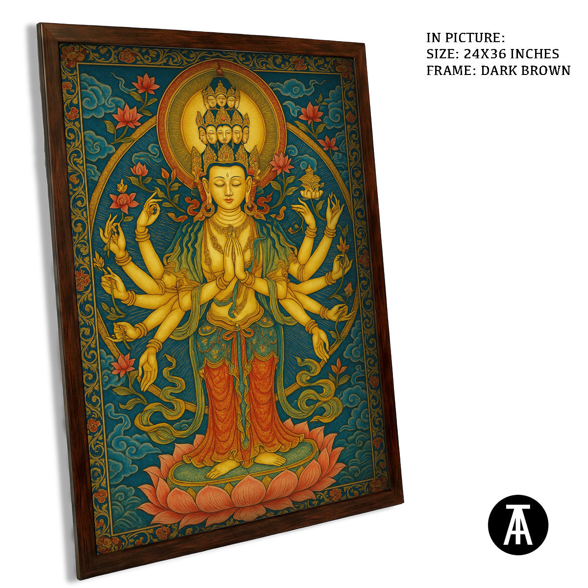Artwork in Dark Brown Frame