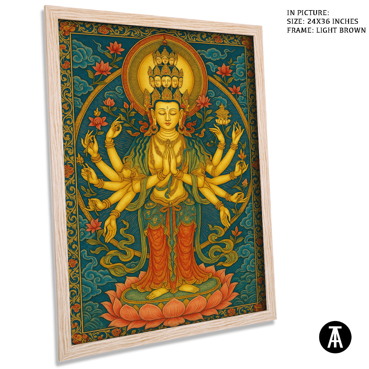 Artwork in Light Brown Frame