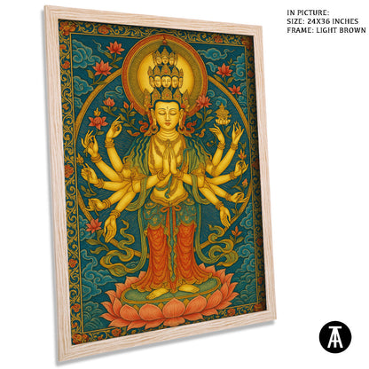 Artwork in Light Brown Frame