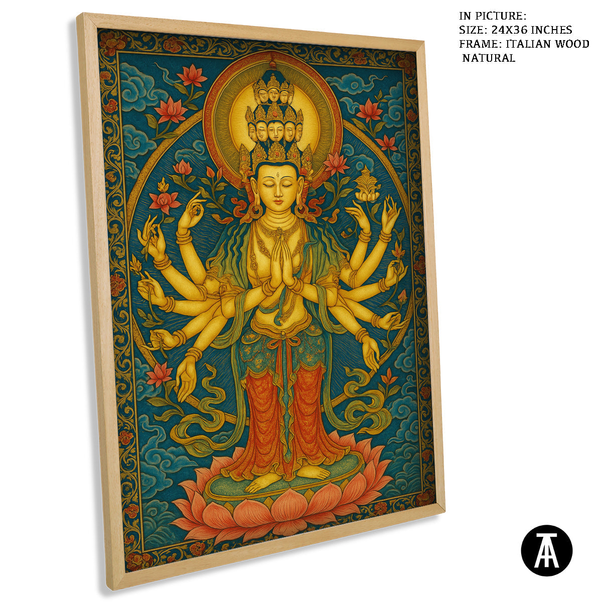 Artwork in Natural Wood Frame
