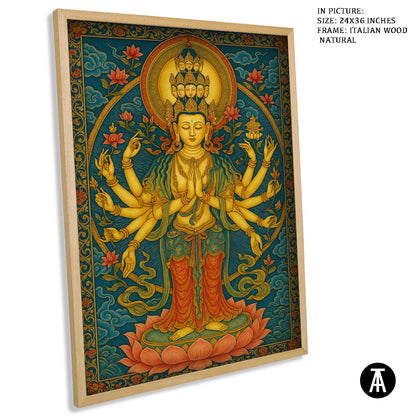 Artwork in Natural Wood Frame