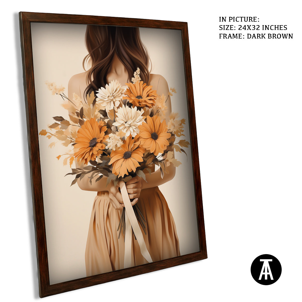 Sample Artwork in Dark Brown Frame