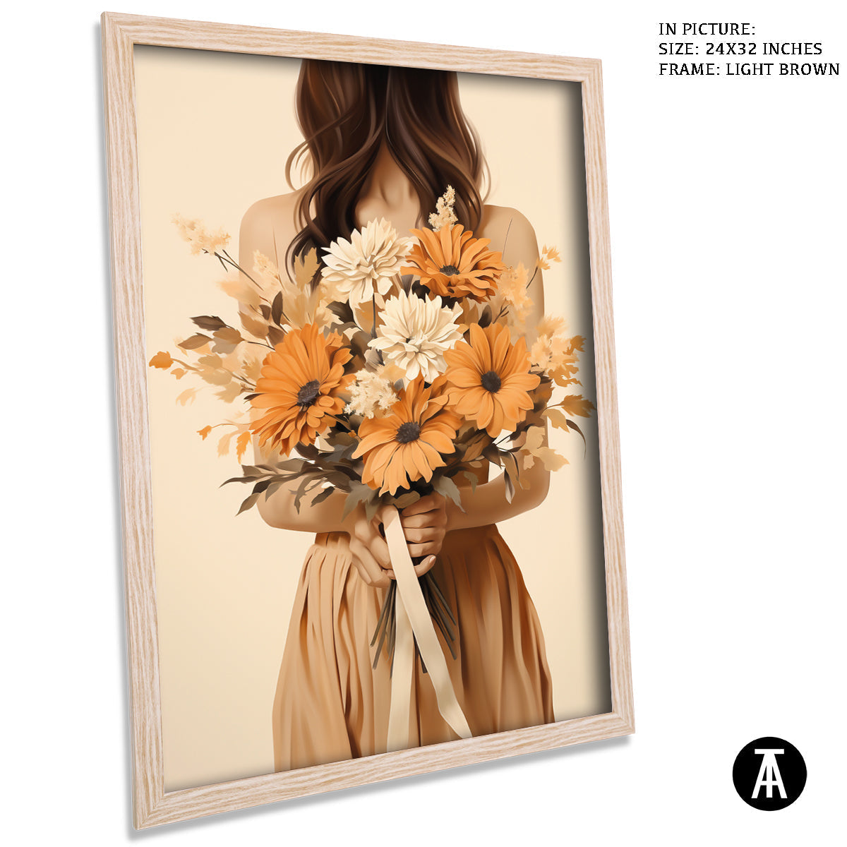 Sample Artwork in Light Brown Frame