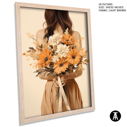 Sample Artwork in Light Brown Frame