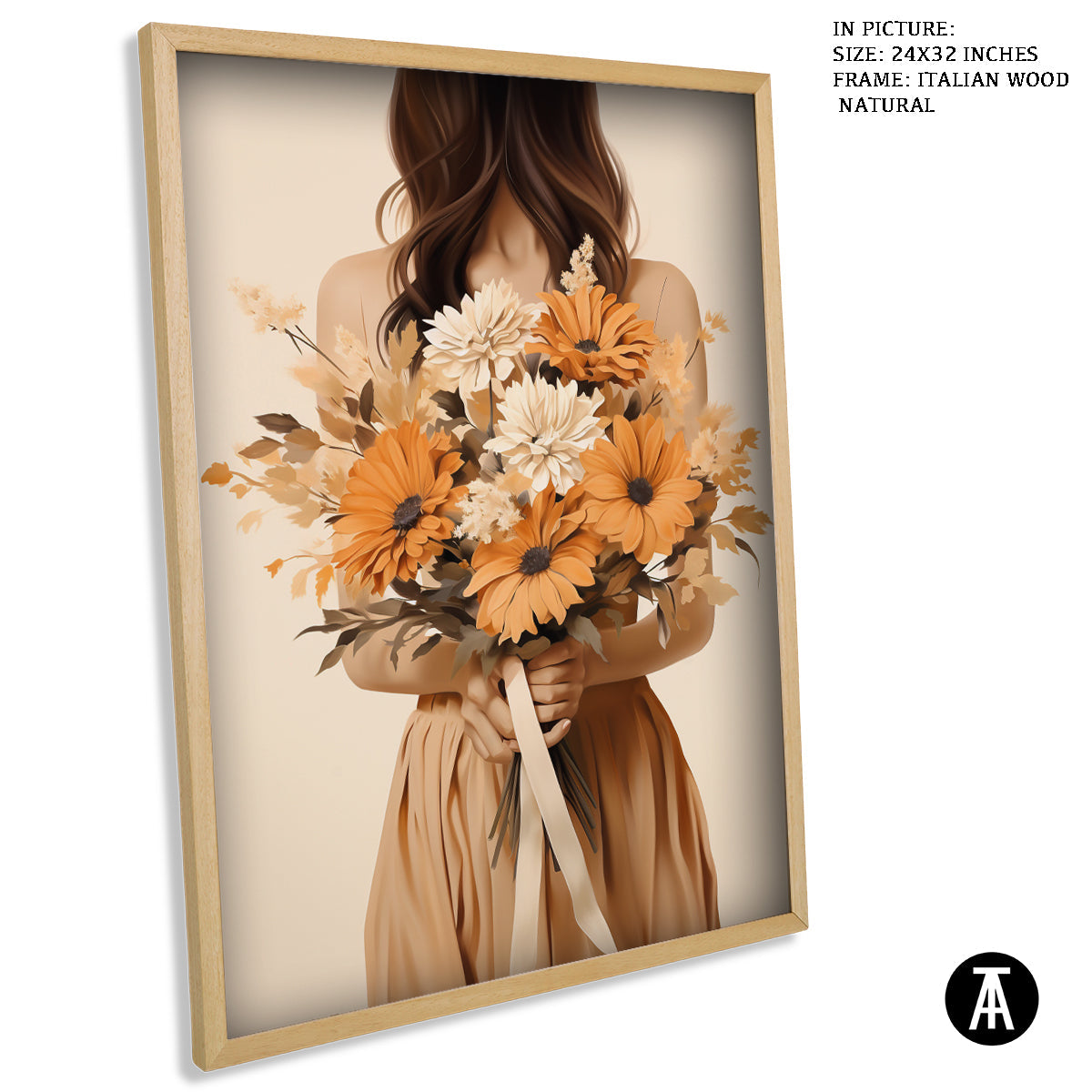 Sample Artwork in Italian Wood Framing Natural