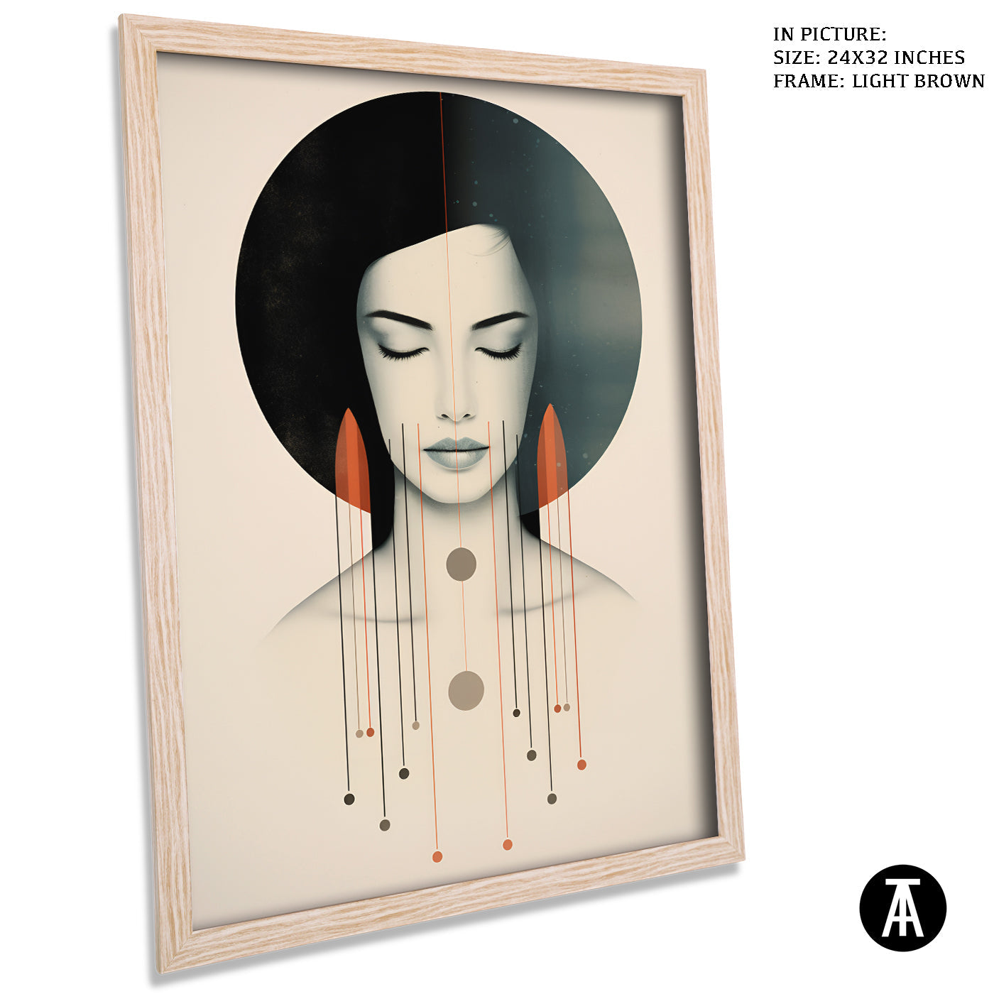 Artwork in Dark Brown Frame