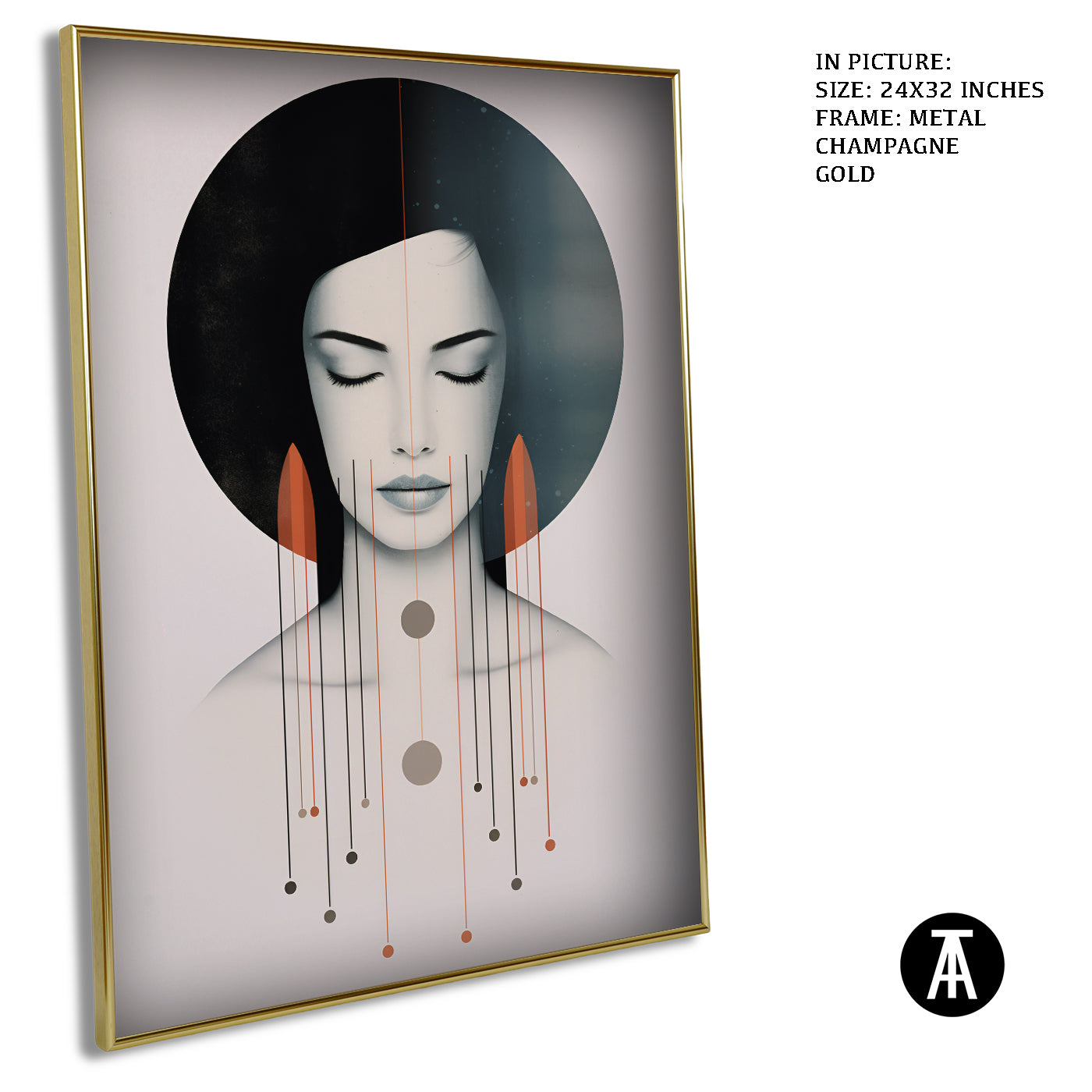 Artwork in Light Brown Frame