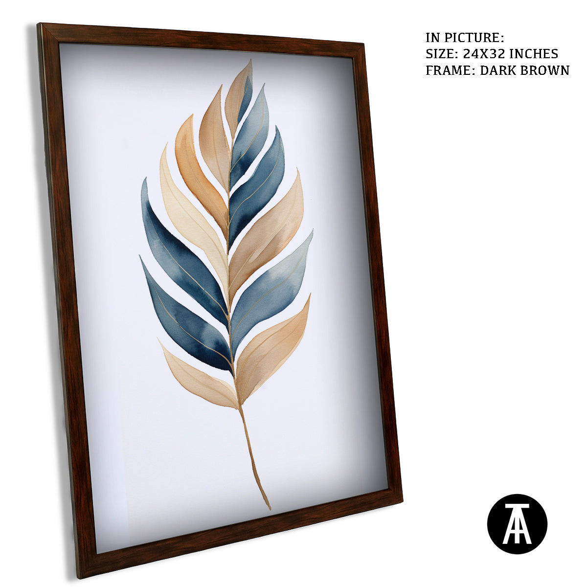 Sample Artwork in Dark Brown Frame