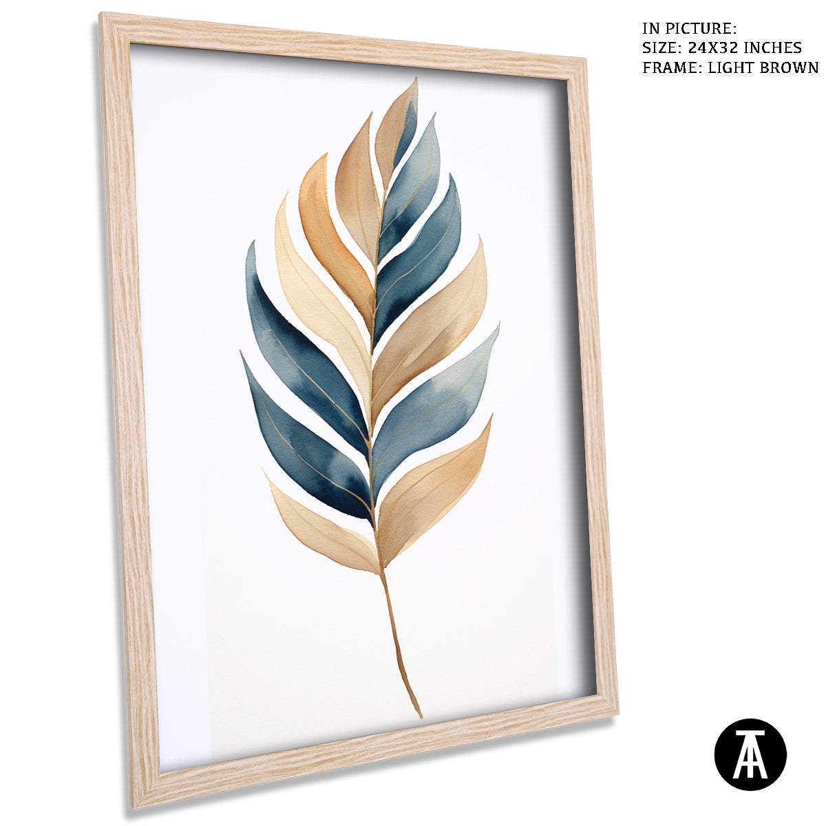 Sample Artwork in Light Brown Frame