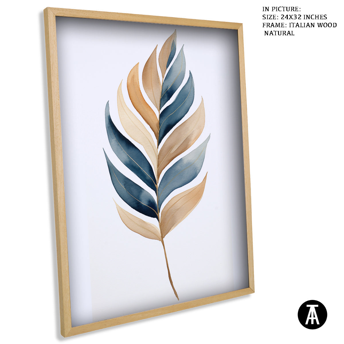 Sample Artwork in Italian Wood Framing Natural