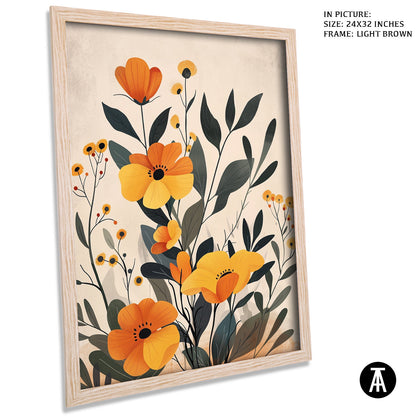 Artwork in Light Brown Frame