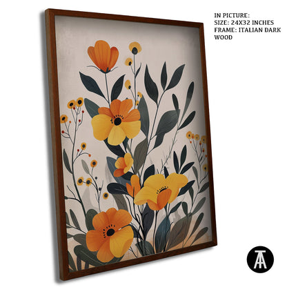 Artwork in Dark Wood Frame
