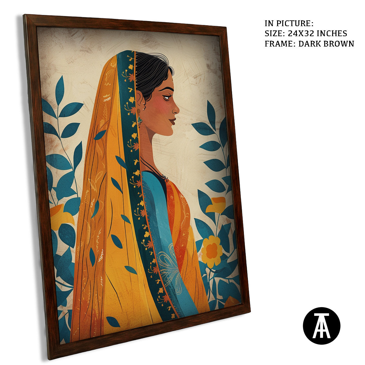 Sample Artwork in Dark Brown Frame