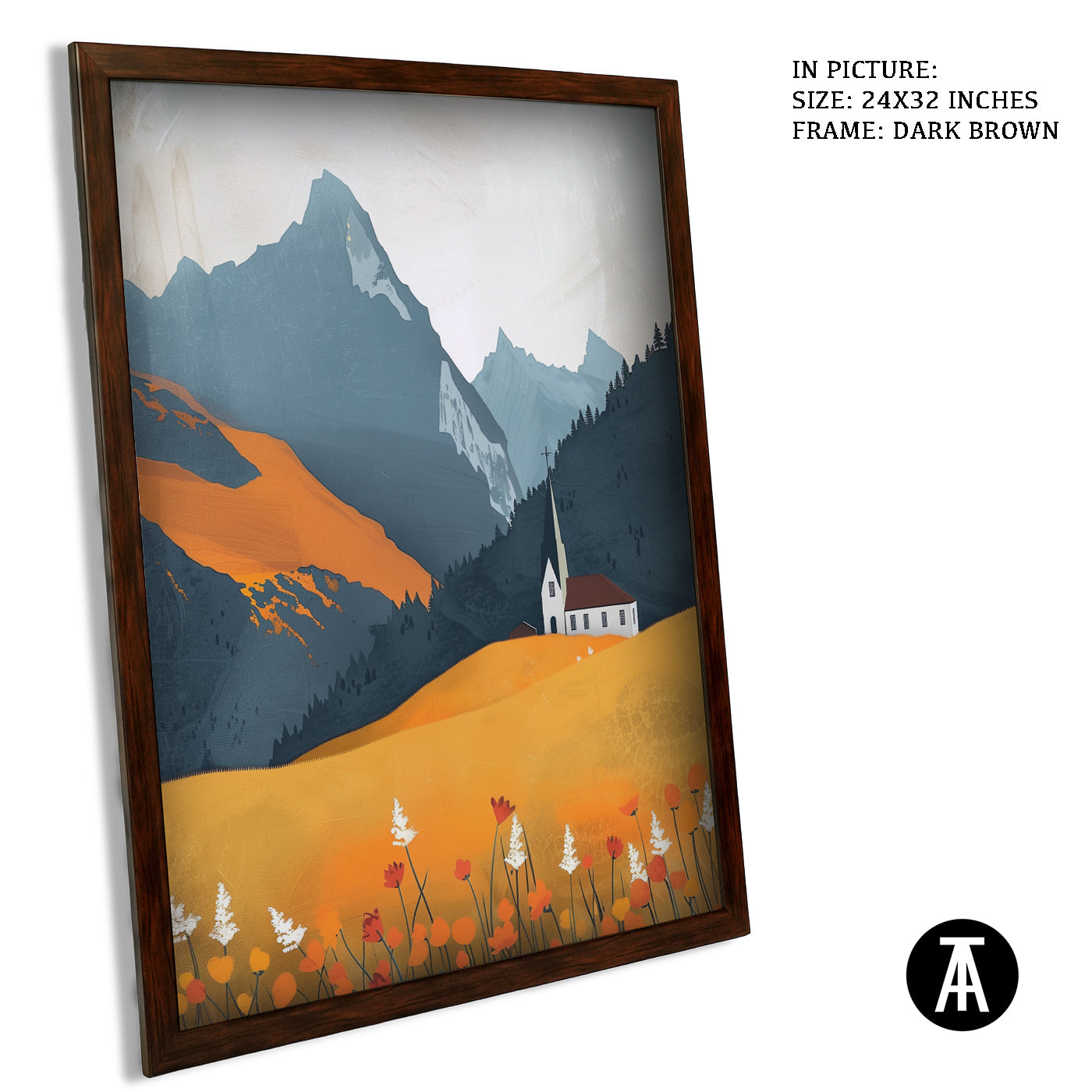 Artwork in Metal Champagne Gold Frame
