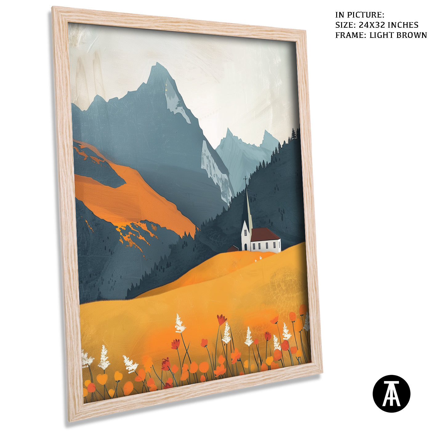 Artwork in Dark Brown Frame