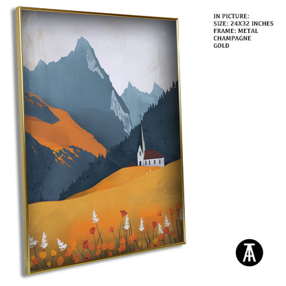 Artwork in Light Brown Frame