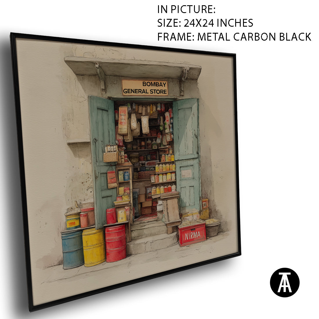 Artwork in Carbon Black Meta Frame