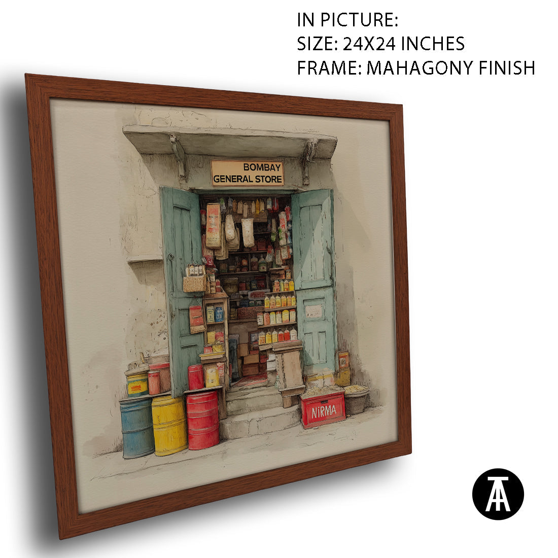 Artwork in Mahogany Finish Frame