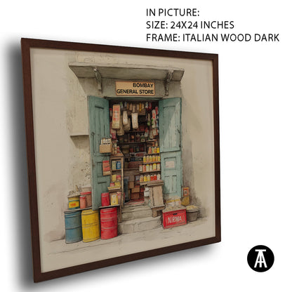 Artwork in Dark Wood Frame