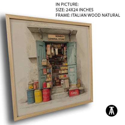 Artwork in Natural Wood Frame