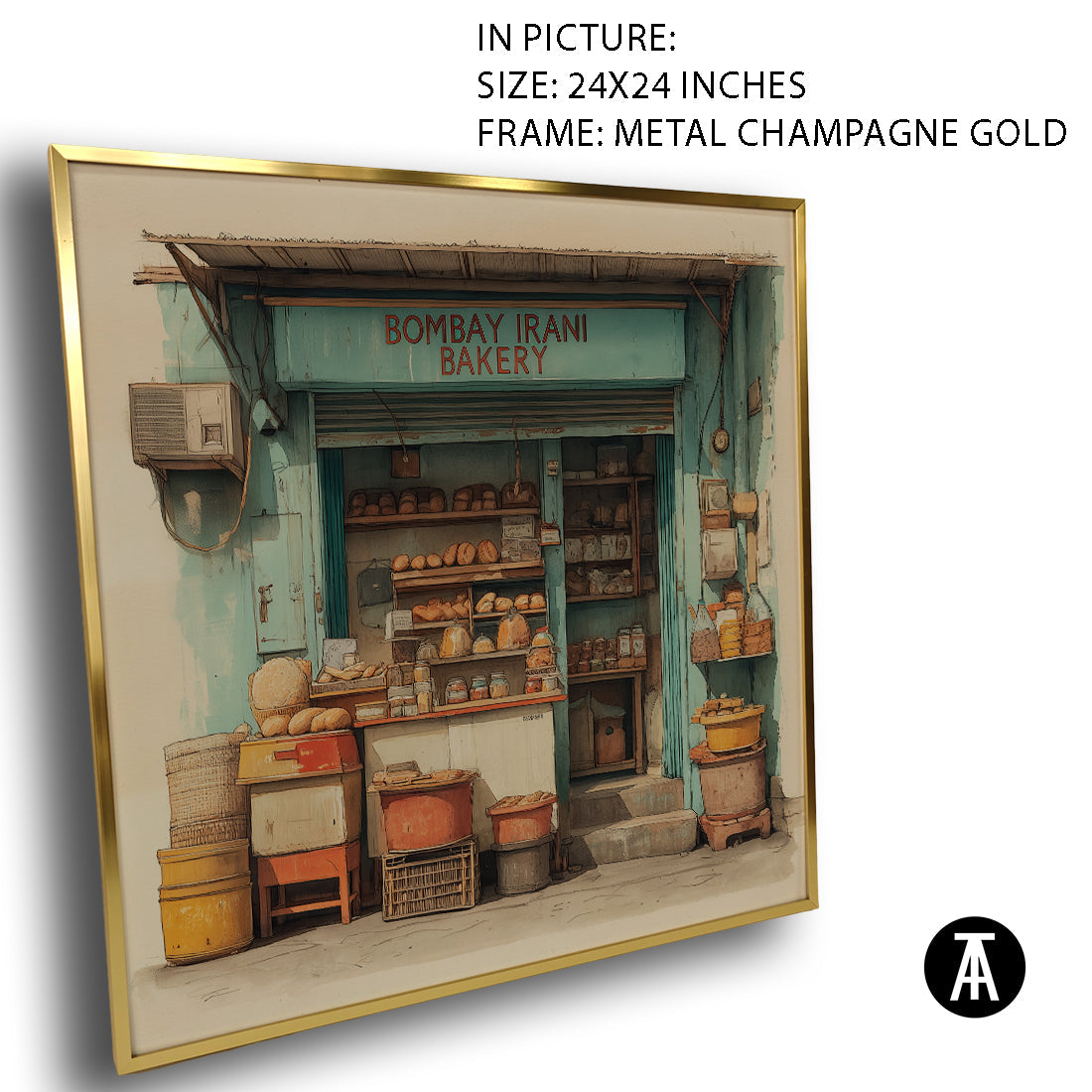 Artwork in Metal Champagne Gold Frame
