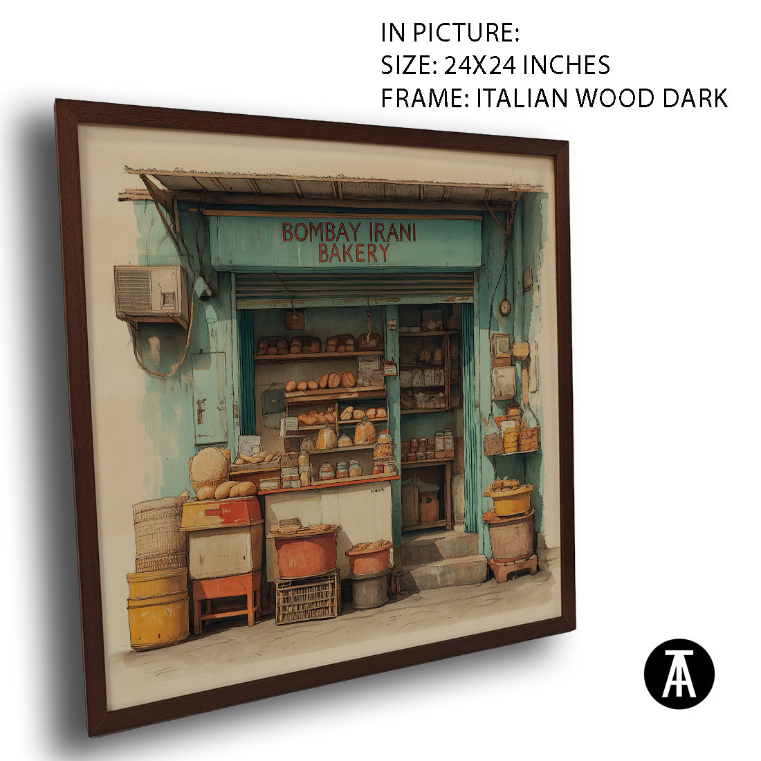 Artwork in Dark Wood Frame