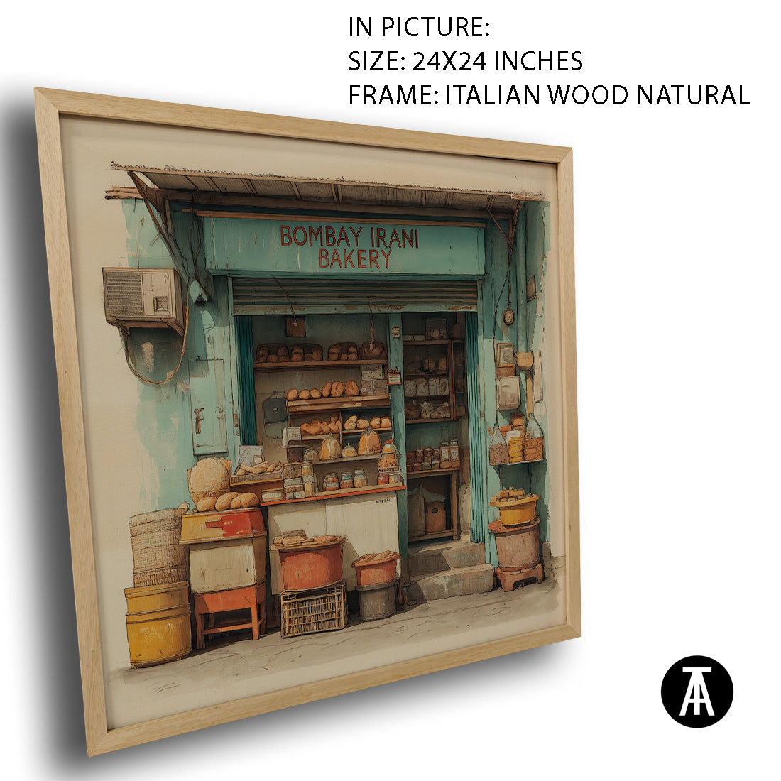 Artwork in Natural Wood Frame