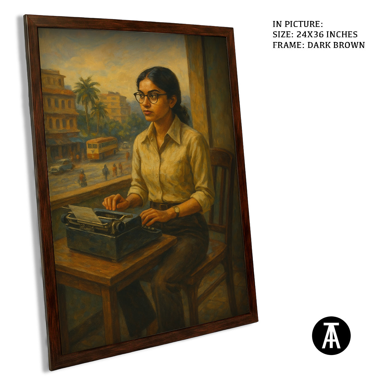 Artwork in Dark Brown Frame