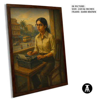 Artwork in Dark Brown Frame