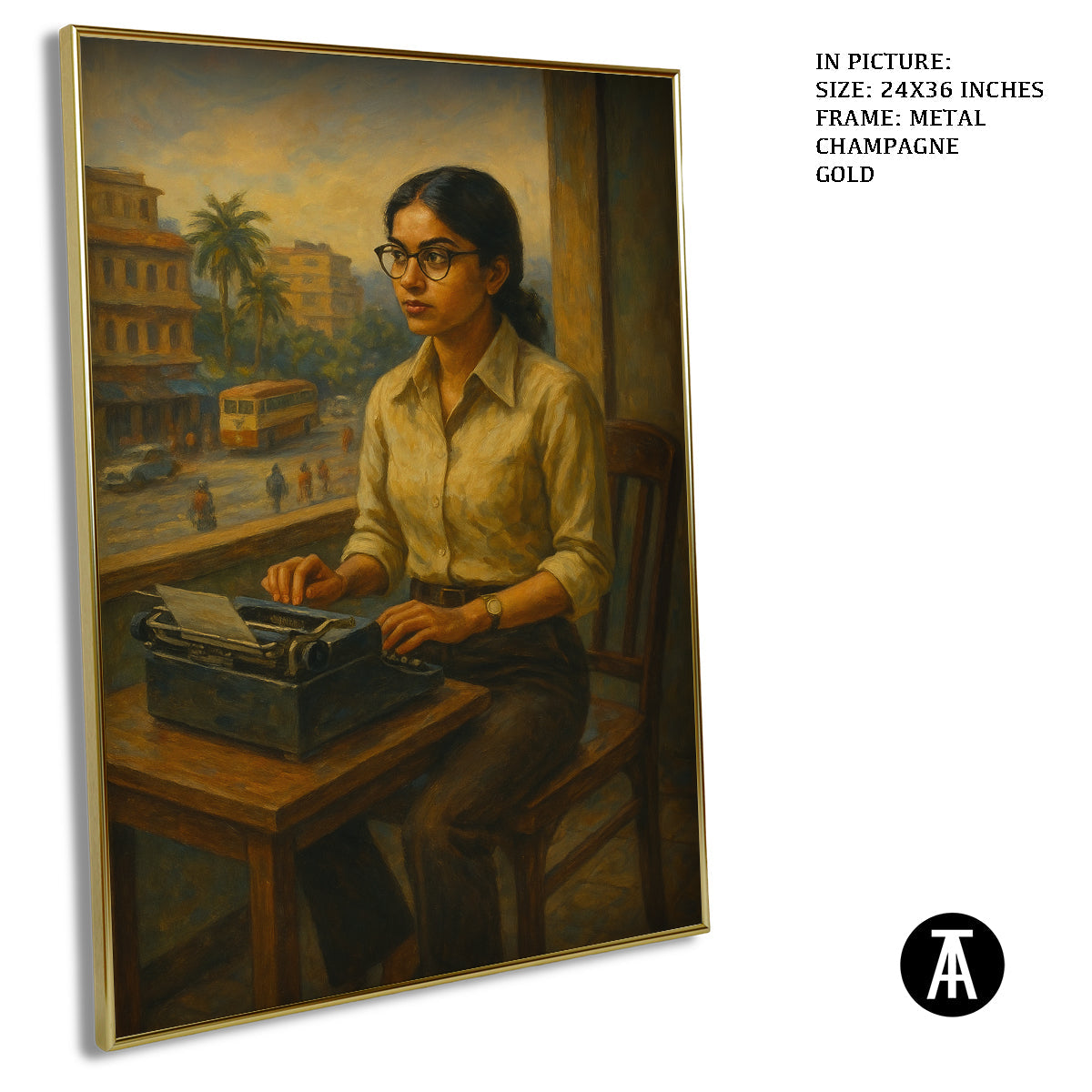 Artwork in Metal Champagne Gold Frame