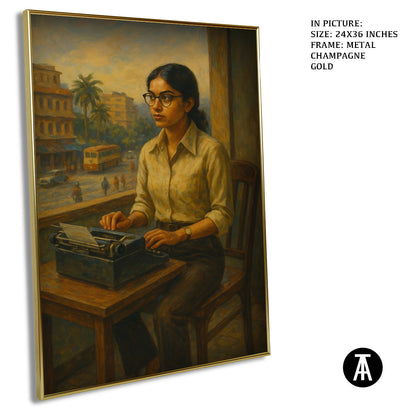 Artwork in Metal Champagne Gold Frame