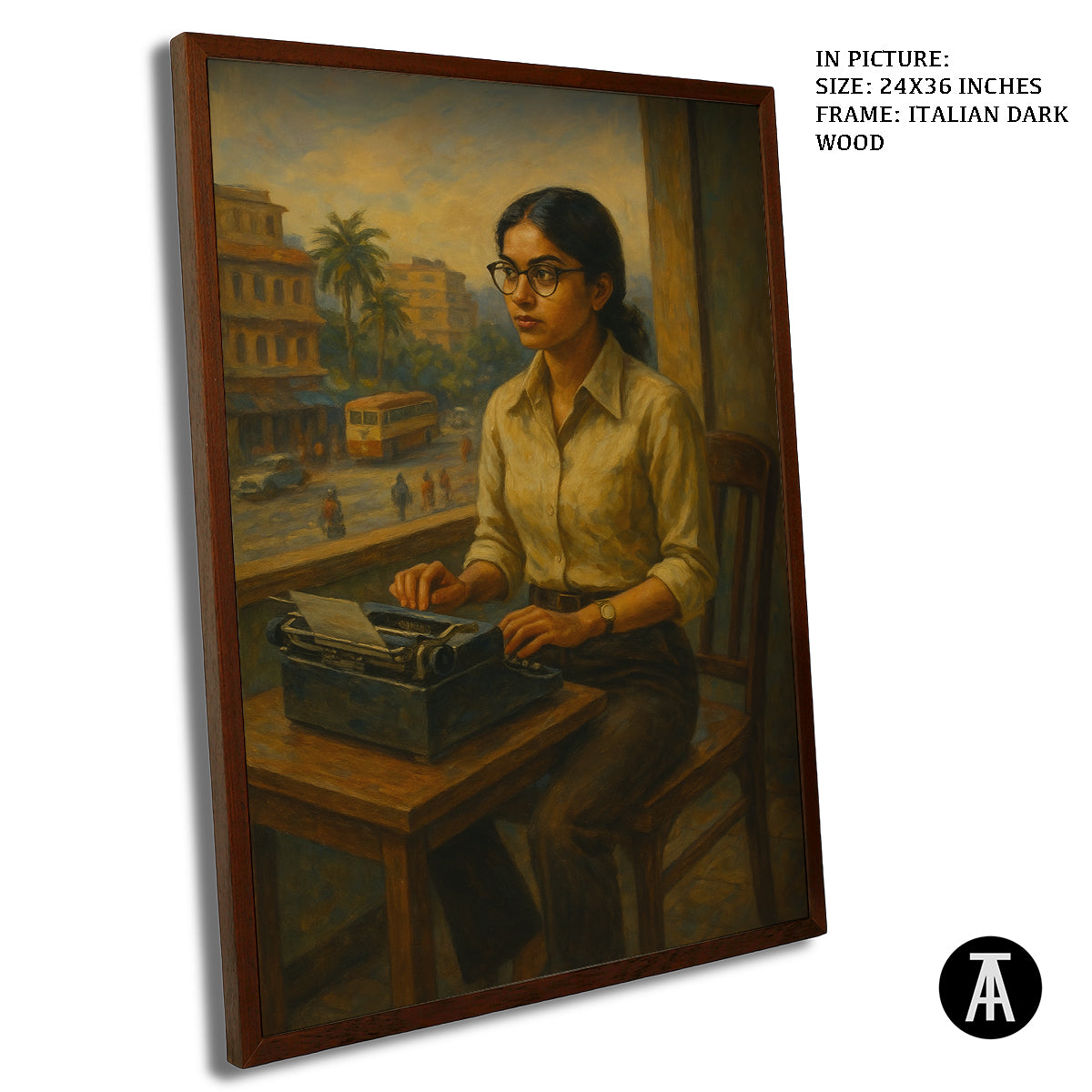 Artwork in Dark Wood Frame