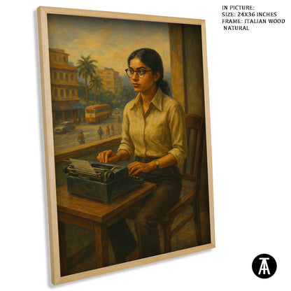 Artwork in Natural Wood Frame