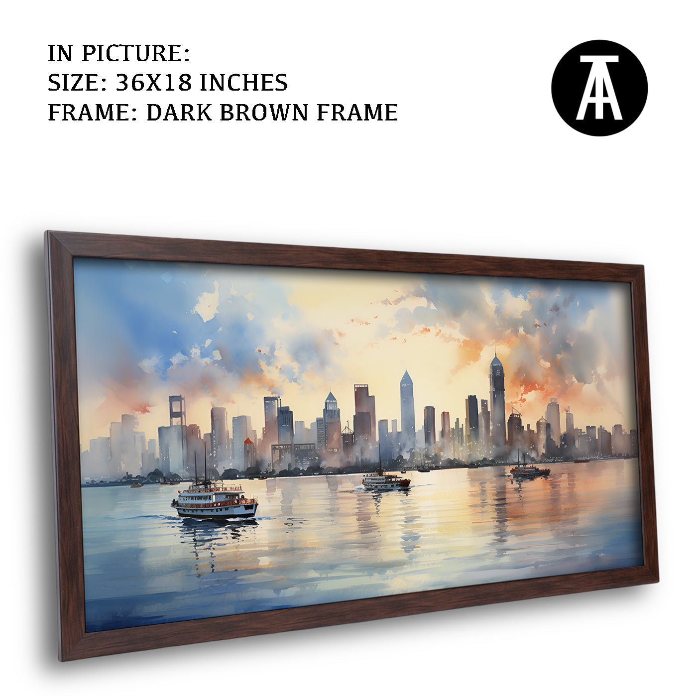 Artwork in Metal Champagne Gold Frame
