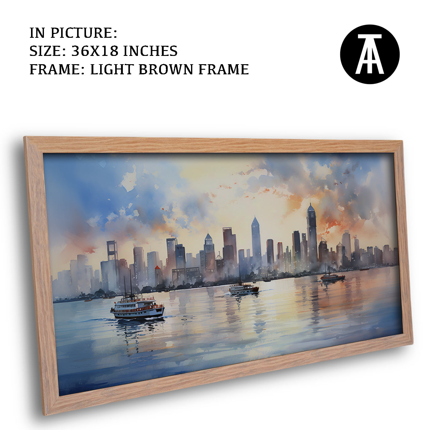 Artwork in Dark Brown Frame