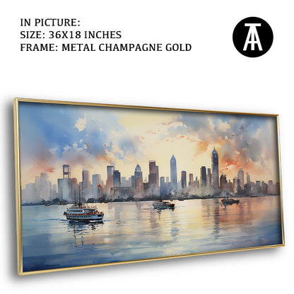 Artwork in Light Brown Frame