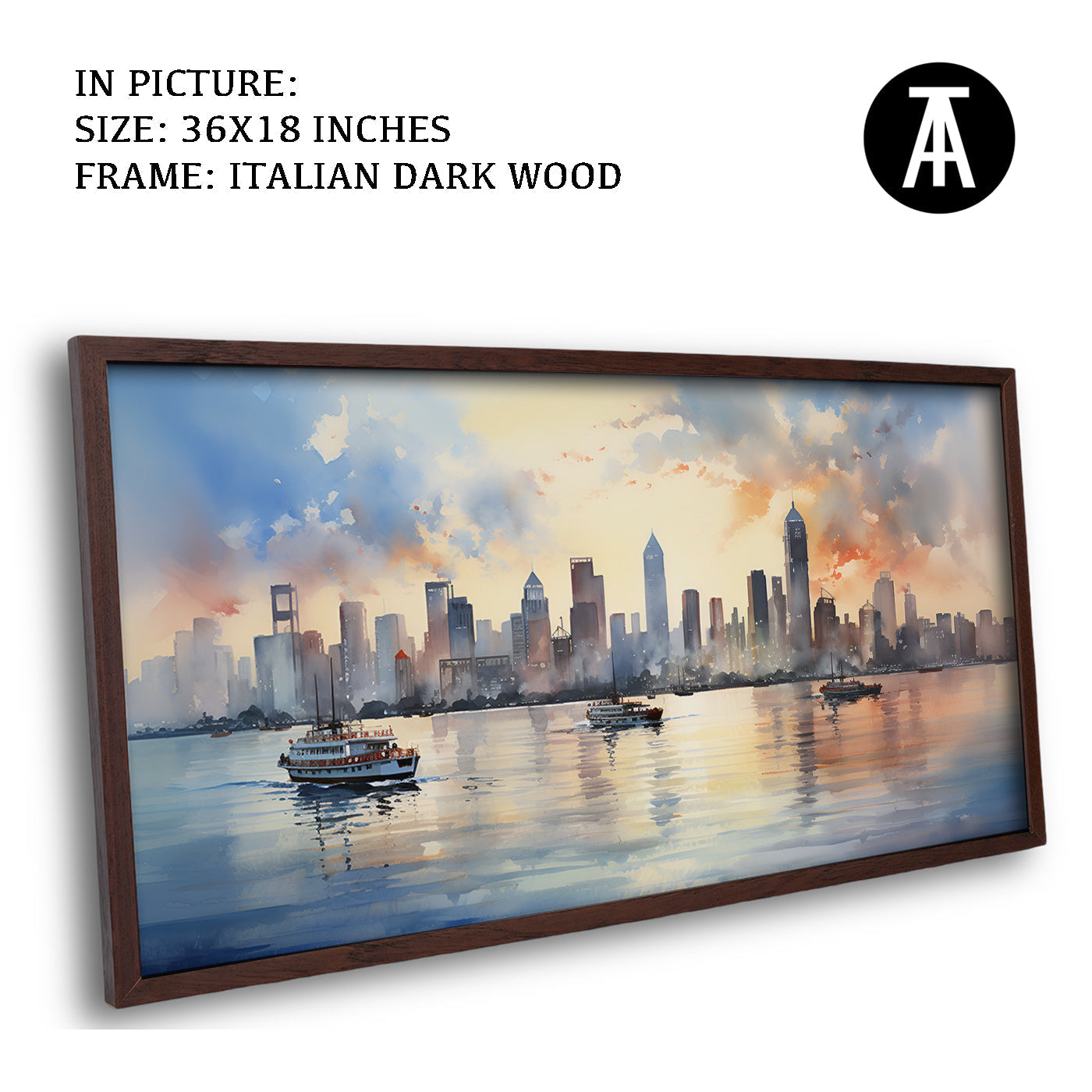Artwork in Dark Wood Frame