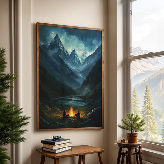 Swiss Alps Painting in a Lifestyle Setting