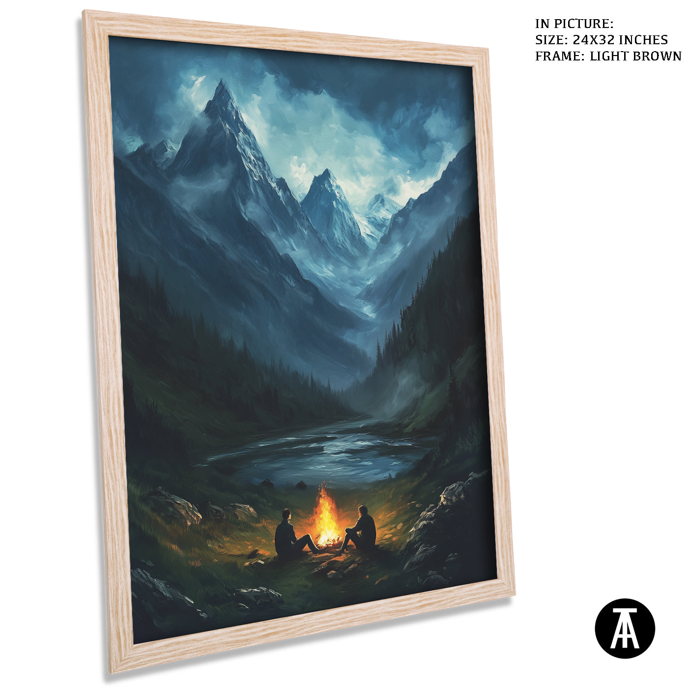 Artwork in Dark Brown Frame