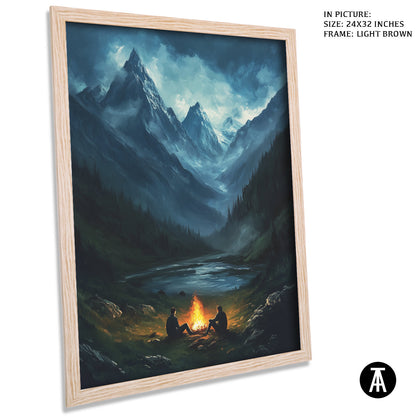 Artwork in Dark Brown Frame