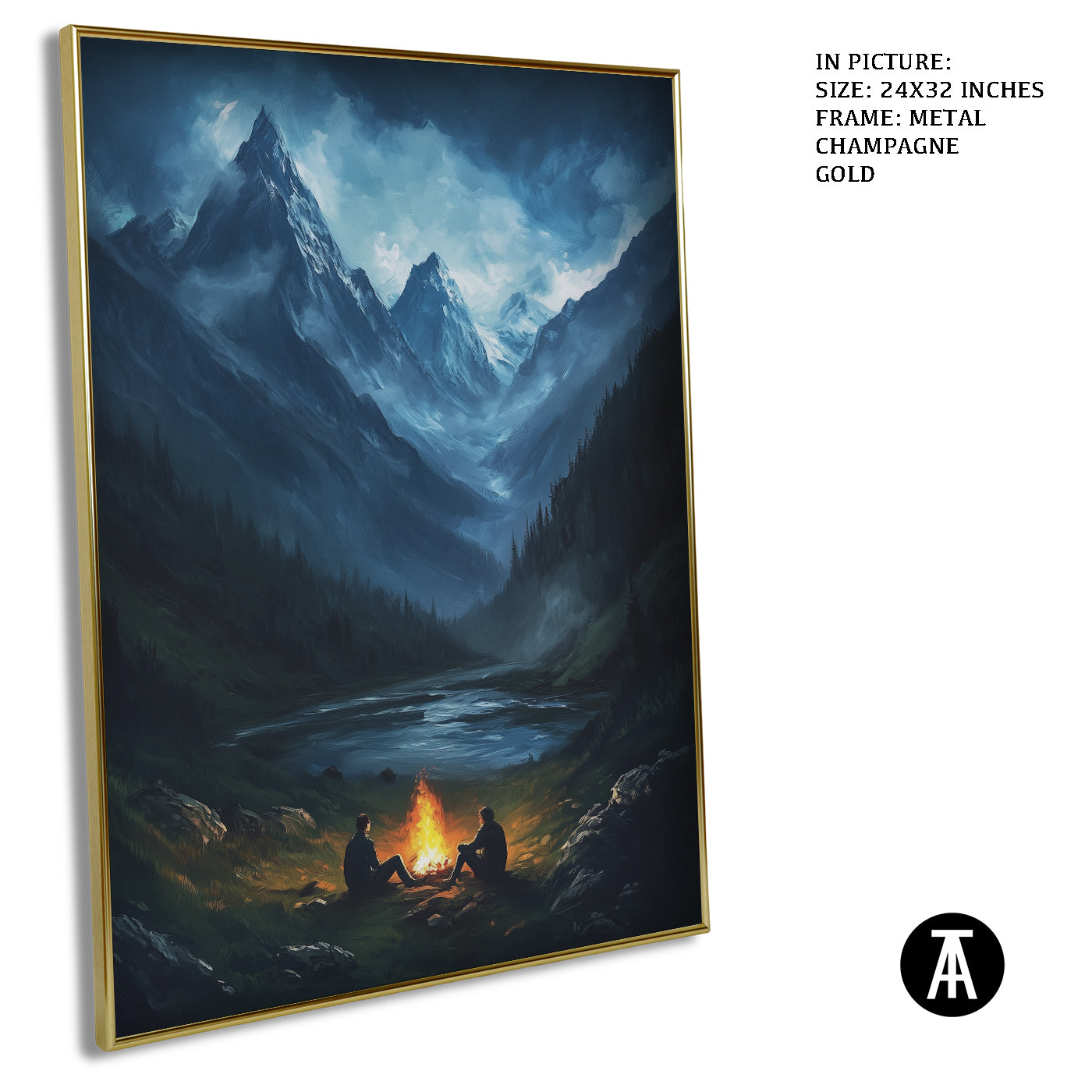 Artwork in Light Brown Frame
