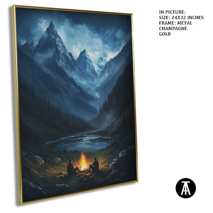 Artwork in Light Brown Frame