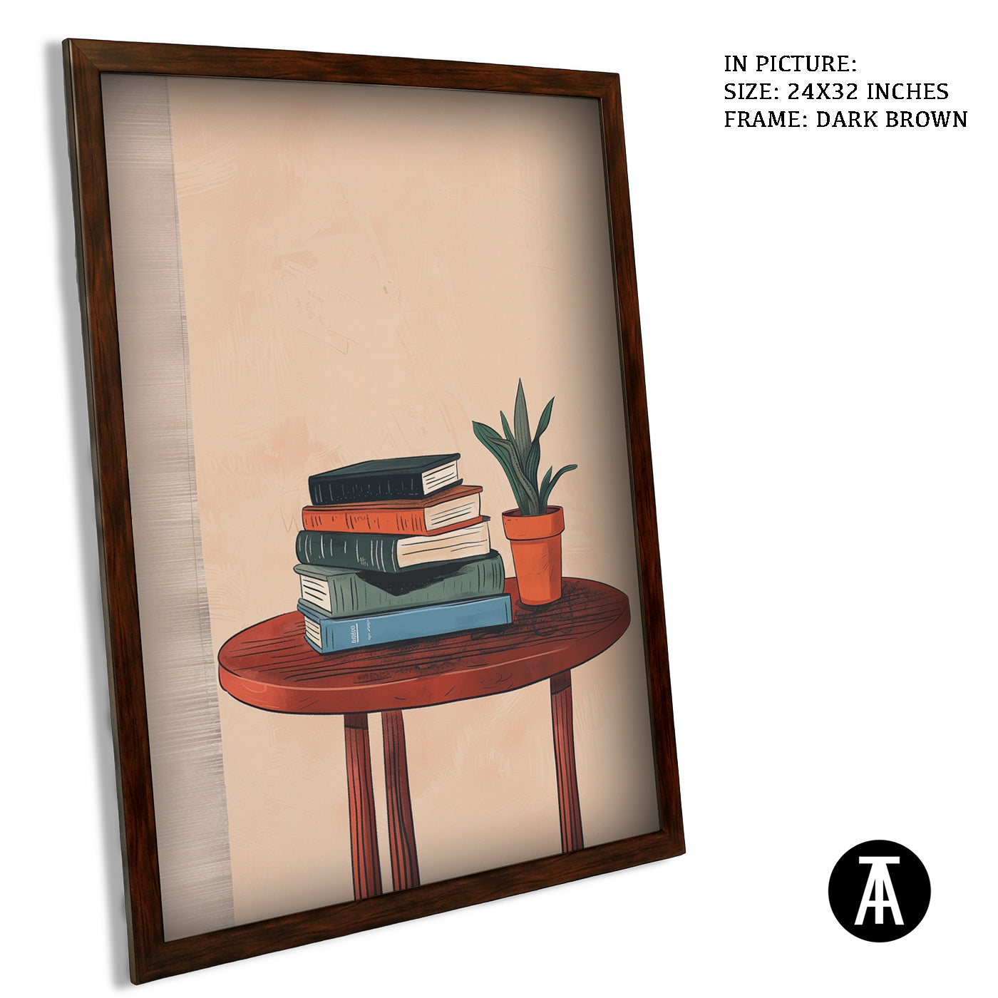Artwork in Dark Brown Frame